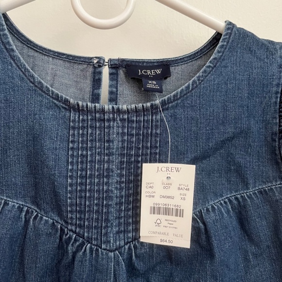 J. Crew Factory | Chambray pleated ruffle top - Picture 4 of 5